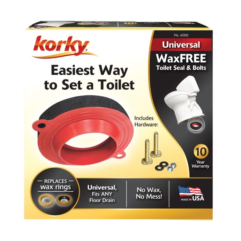 Korky Universal Wax Free Toilet Seal Kit With Hardware