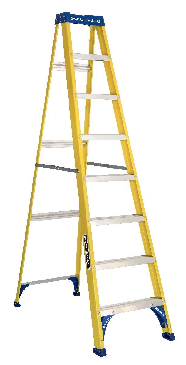 Louisville Ladder Fiberglass Step Ladder, Type I, Load Capacity 250-Lb, 8-Ft
