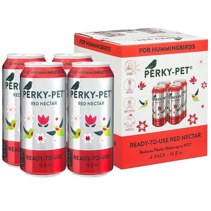 Perky-Pet Ready-To-Use Red Hummingbird Nectar, 16-Oz, 4-Pk