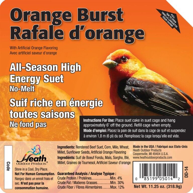 Heath Orange Burst High Energy Suet Cake, 11.25-Oz
