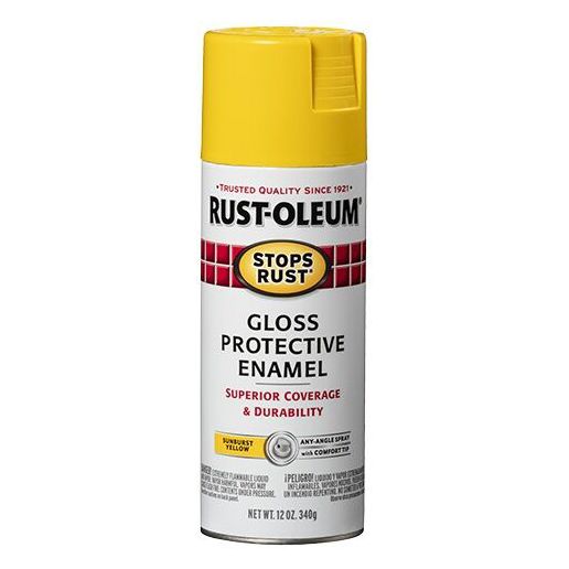 Rust-Oleum Stops Rust Gloss Sunburst Yellow Protective Enamel Spray Paint, 12-Oz