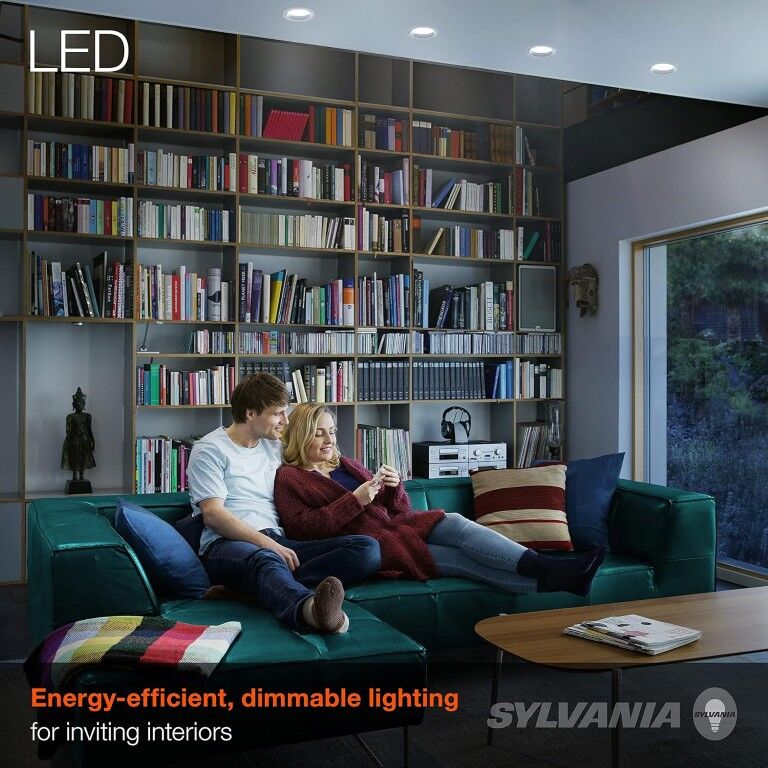 Sylvania BR30 8 Watt Frosted Daylight Dimmable LED Flood Light Bulb, 2-Pk