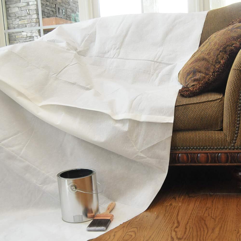 Trimaco SuperTuff Paper/Poly Dropcloth, 9-Ft x 12-Ft