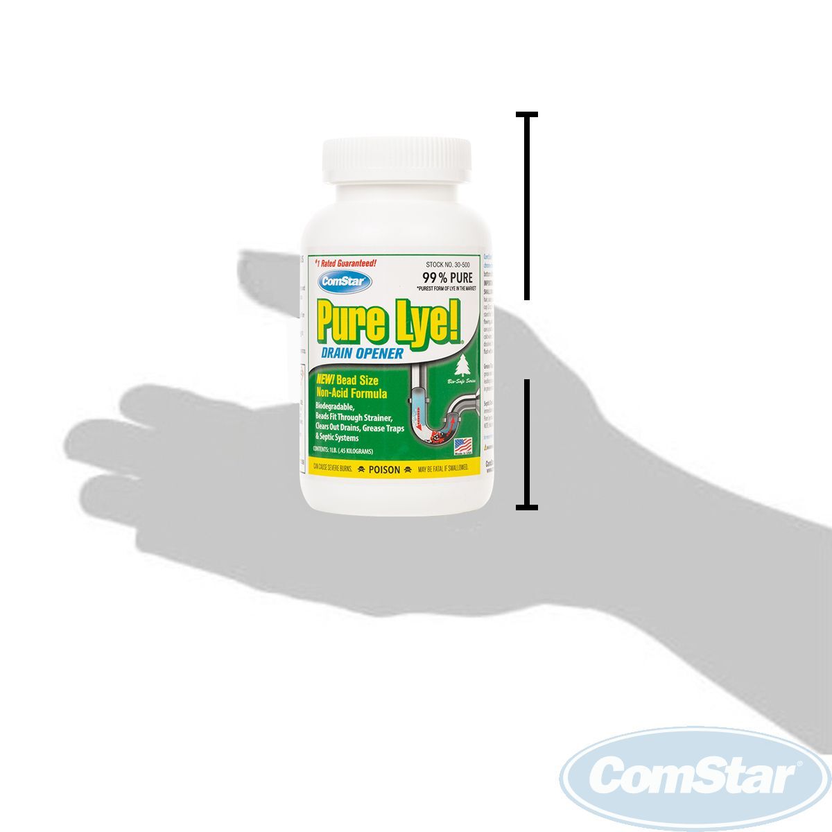 ComStar Pure Lye Bead Drain Opener, 1-Lb