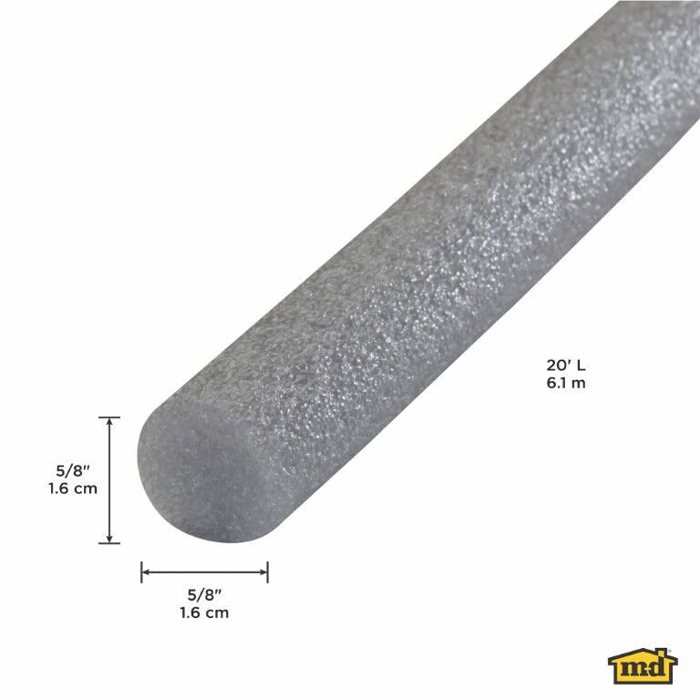 M-D Building Products Gray Foam Backer Rod For Gaps And Joints, 5/8-In x 20-Ft