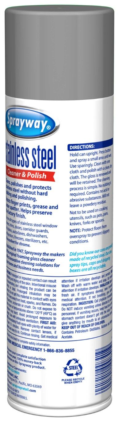 Sprayway  Oil-Based Stainless Steel Cleaner Spray, 15-Oz