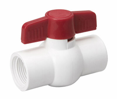 BK Products 1/2"White PVC Threaded Valve
