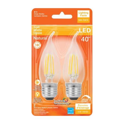 Sylvania Natural G16.5, E26 LED Bulb, 40-W, 2-Pk