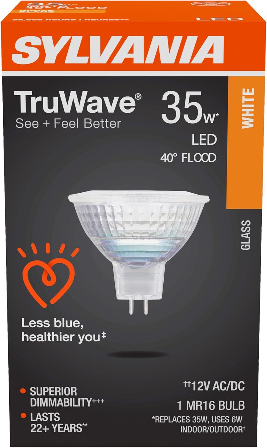 Sylvania TruWave MR16 6 Watt White Dimmable GU5.3 40° LED Flood Light Bulb