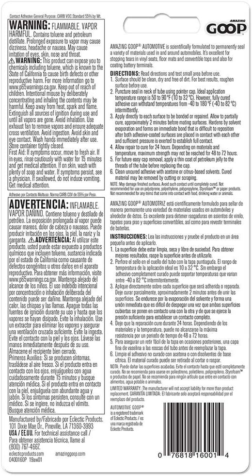 Amazing Goop Automotive Adhesive, 3.7-Oz