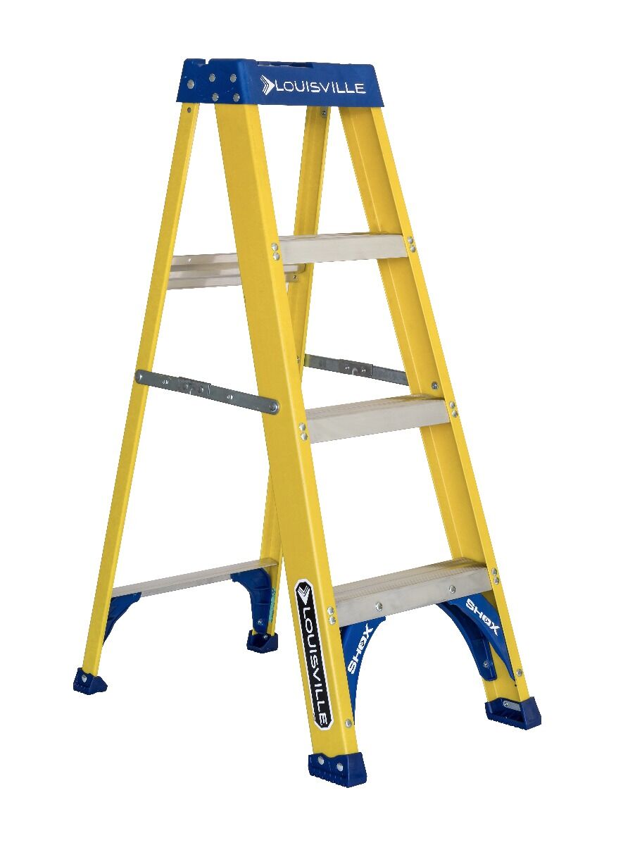 Louisville Ladder Fiberglass Step Ladder Type 1, 250-Lb Load Capacity, 4-Ft