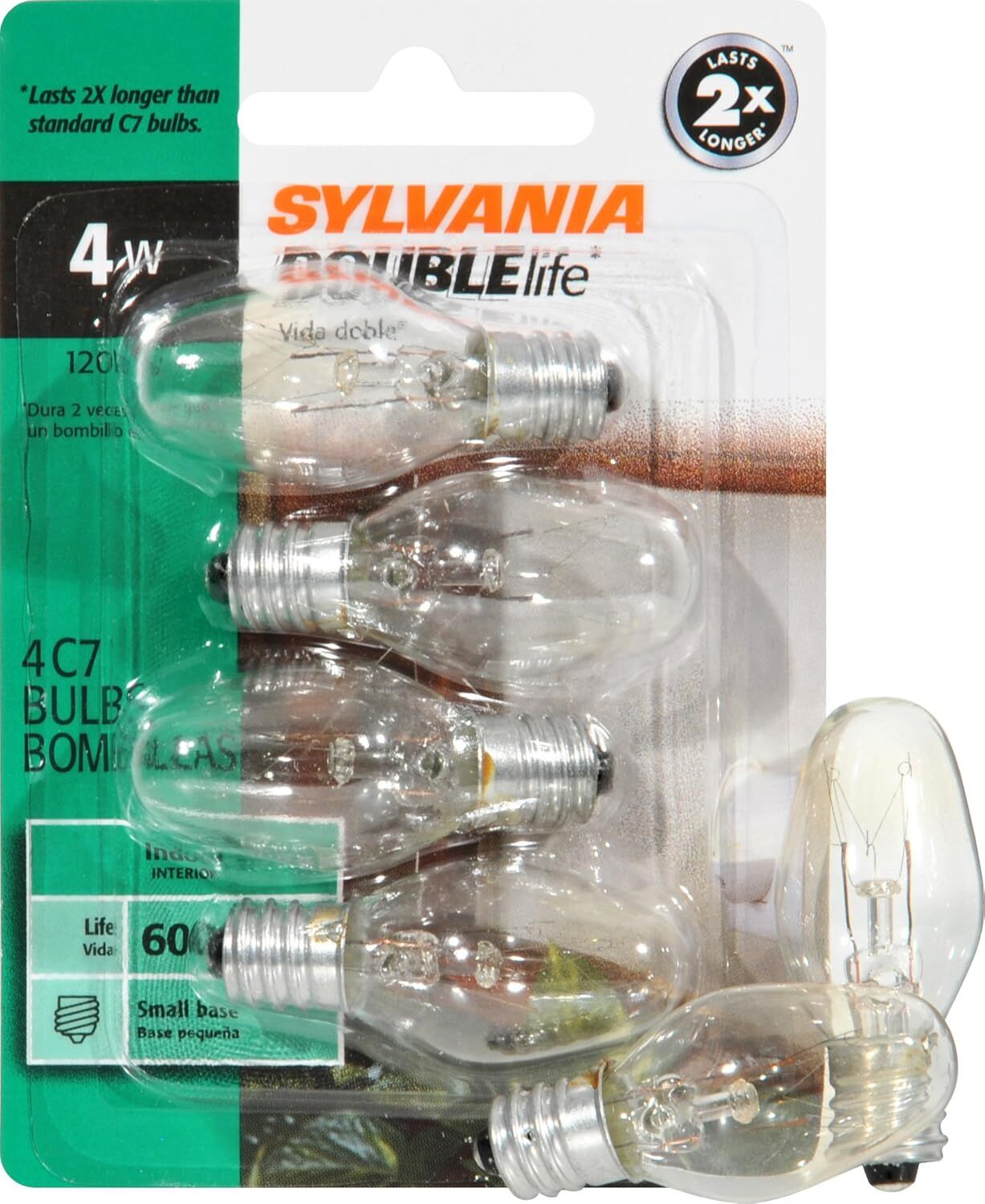 Sylvania Incandescent Light Bult, 4-W, 4-Pk
