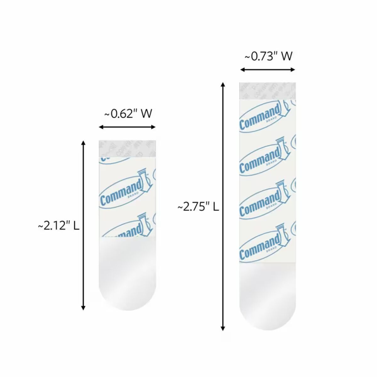 Command Clear Assorted Replacement Strips, 16-Pk