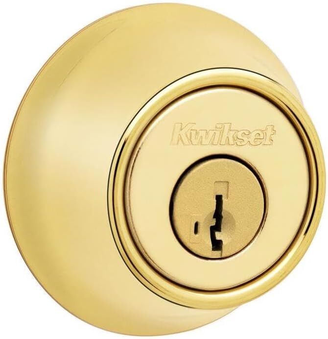 Kwikset Polished Brass SmartKey Security Single Cylinder Deadbolt