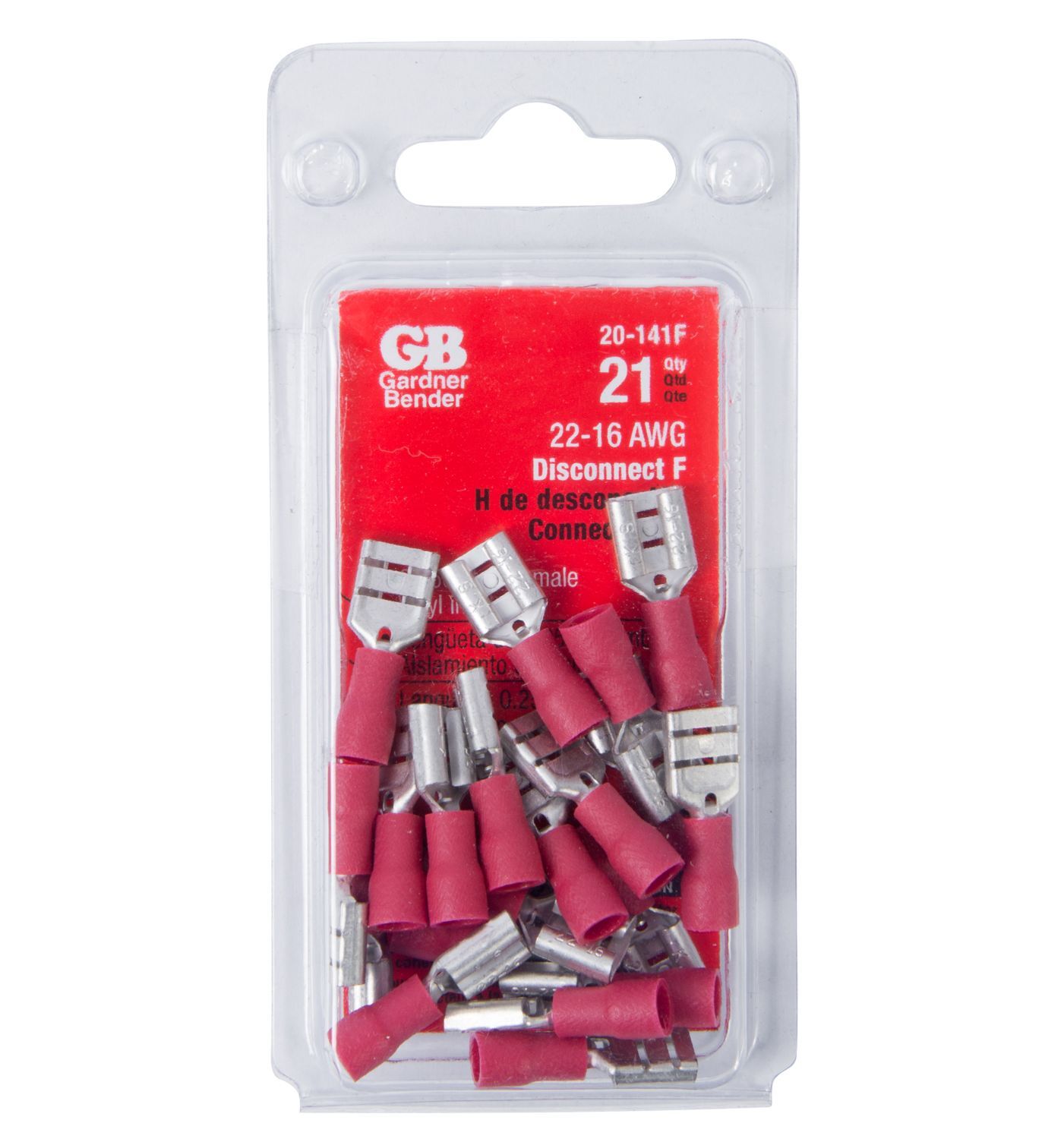 Gardner Bender Vinyl-Insulated Disconnect Female, #22-#16, 21-Pk
