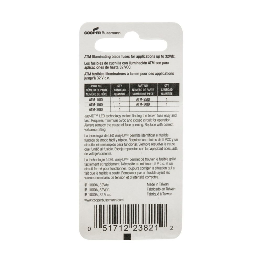 Bussmann BP/ATM-AID ATM EasyID Blade Fuse Assortment, 5-Pk