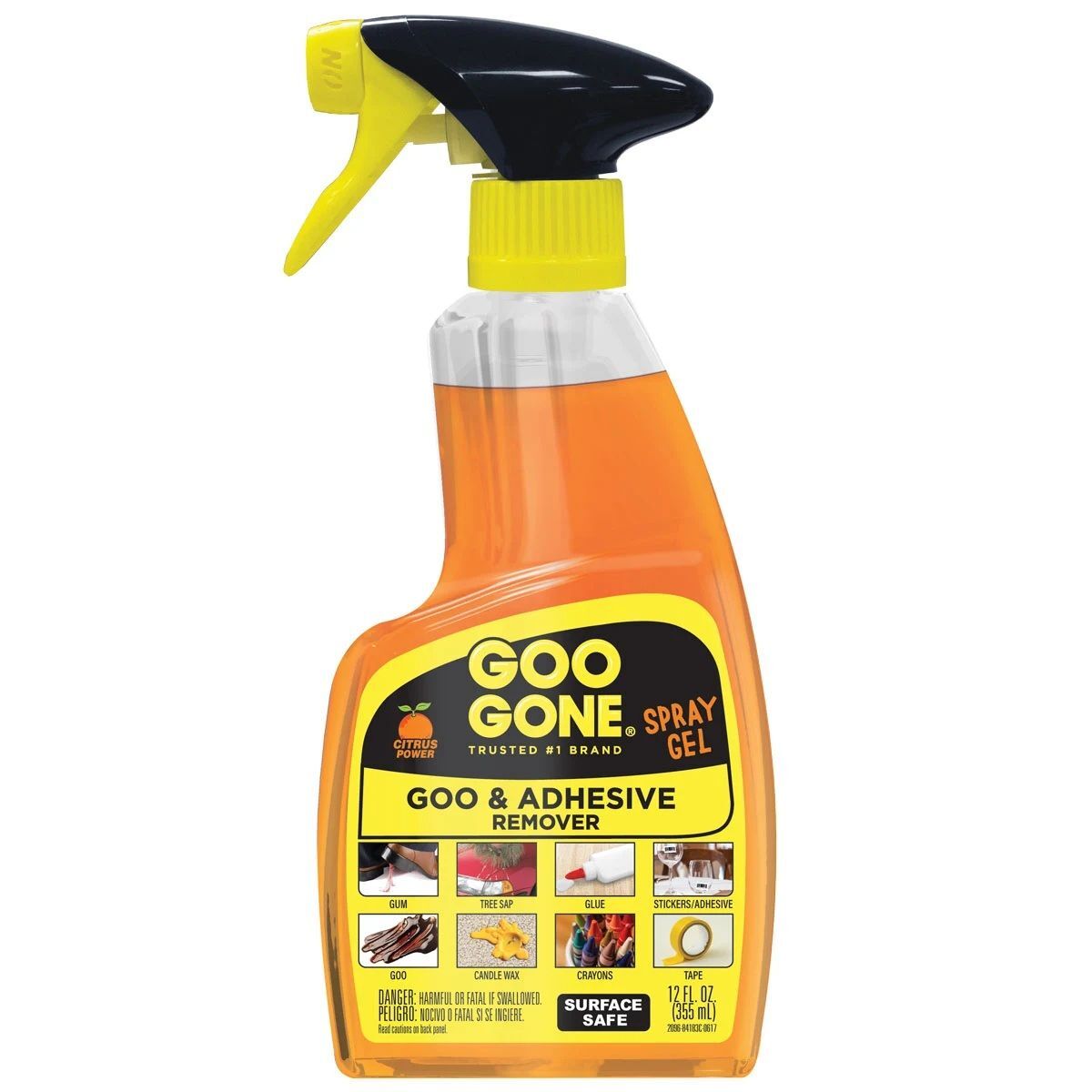 Goo Gone Goo & Adhesive Remover Spray Gel, 12-Oz