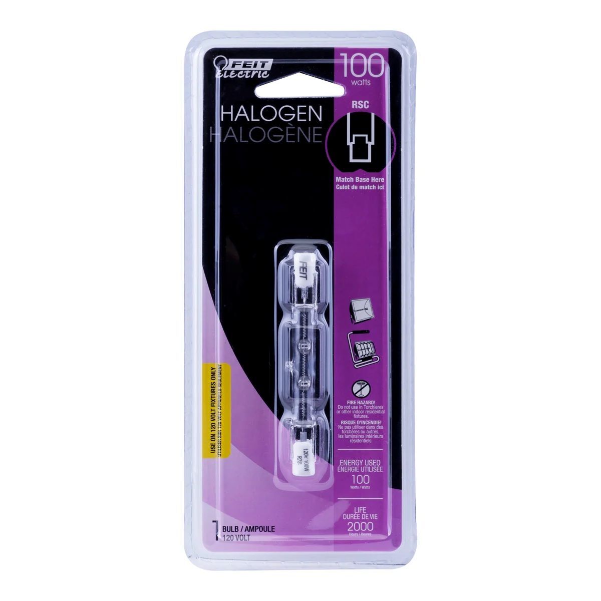 Feit Electric 100W Warm White T3 Dimmable Halogen Light Bulb