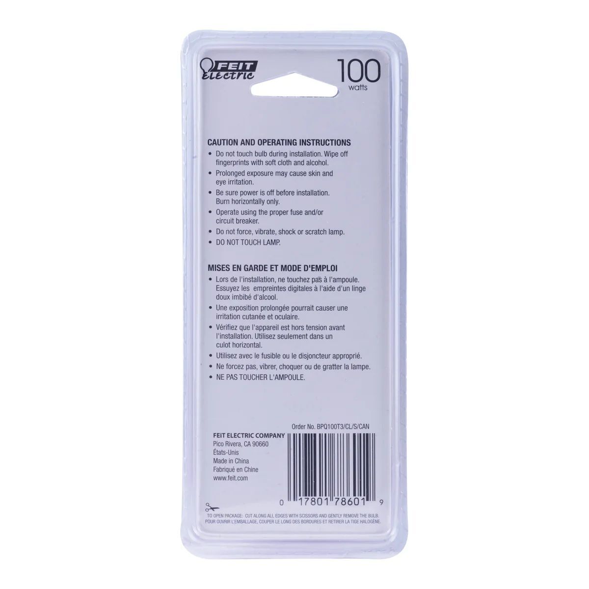 Feit Electric 100W Warm White T3 Dimmable Halogen Light Bulb