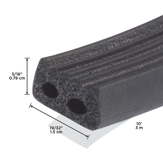 M-D Building Products Black Large Rubber Auto & Marine Weatherseal, 10-Ft