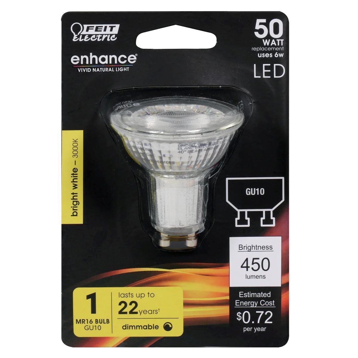 Feit Electric 50W Replacement MR16 Dimmable Enhance Reflector LED Light Bulb