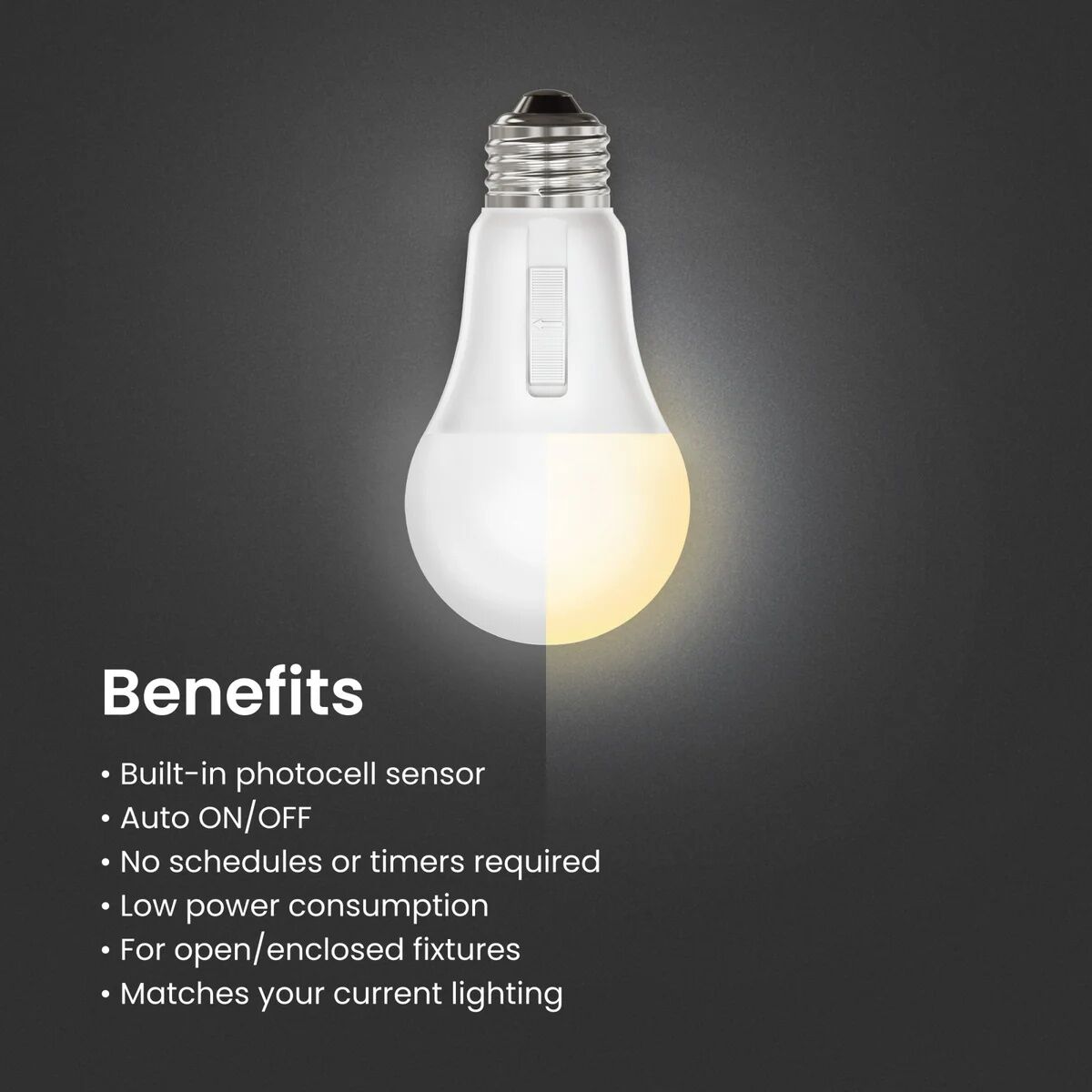 Feit Electric A19 8.8 Watt Frosted Adjustable White Sunlight Detecting LED Light Bulb