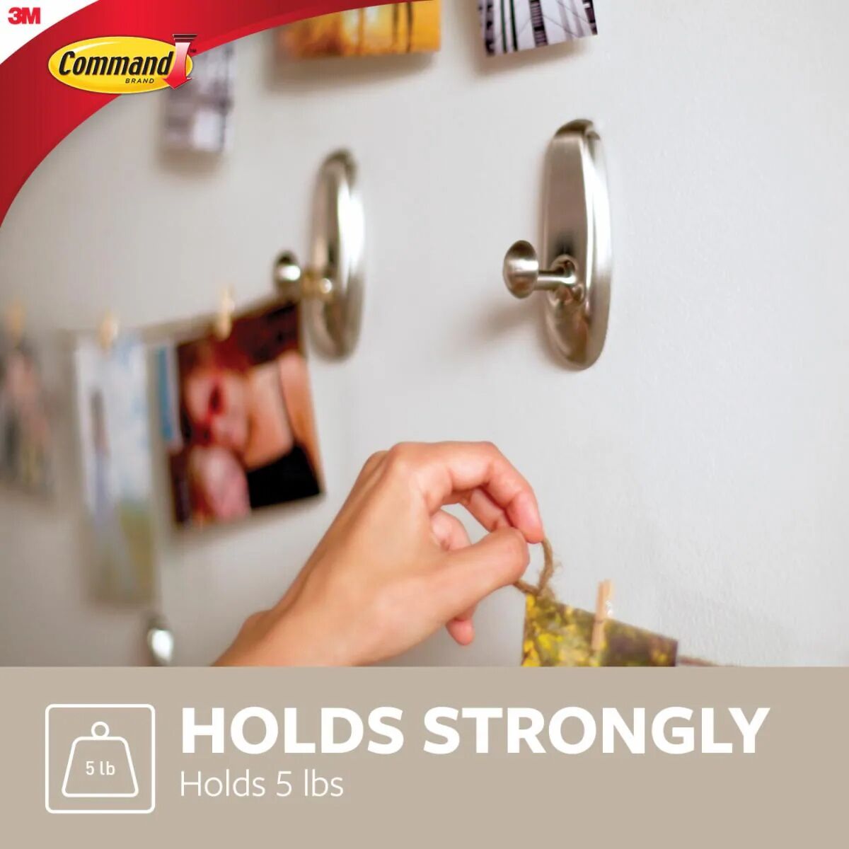 3M Command Large Brushed Nickel Timeless Hook