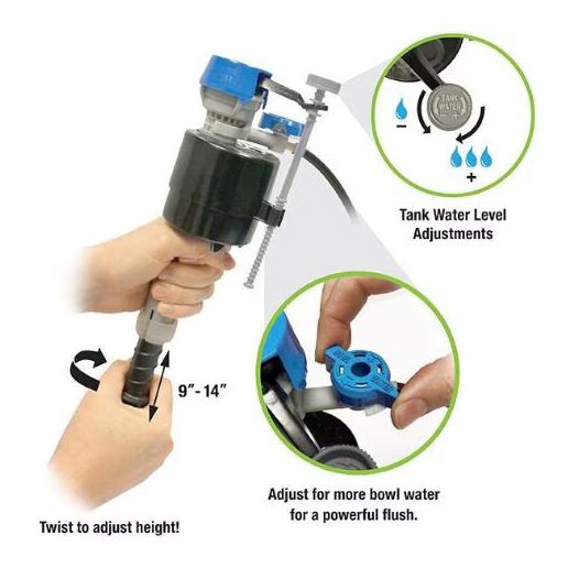 Fluidmaster PerforMAX Universal Toilet Fill Valve and 2-In Toilet Flapper Repair Kit