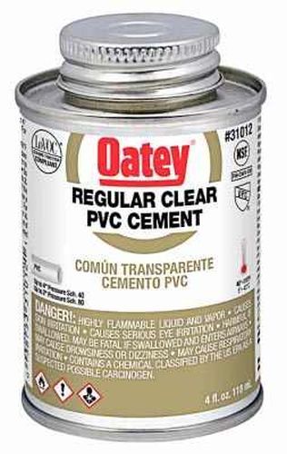 Oatey 4-Oz. PVC Pipe Cement - Clear