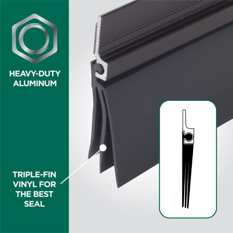 M-D Building Products Bronze Aluminum And Vinyl Cinch Self-Adhesive Door Sweep, 1/4 x 2 x 36-In