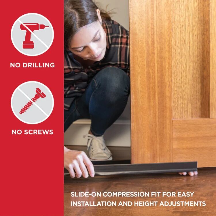 M-D Building Products White Vinyl Cinch U-Shape Slide-On Under Door Seal, 2-In x 1 3/4-In x 36-In