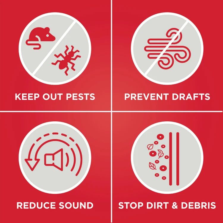 M-D Building Products White Vinyl Cinch U-Shape Slide-On Under Door Seal, 2-In x 1 3/4-In x 36-In