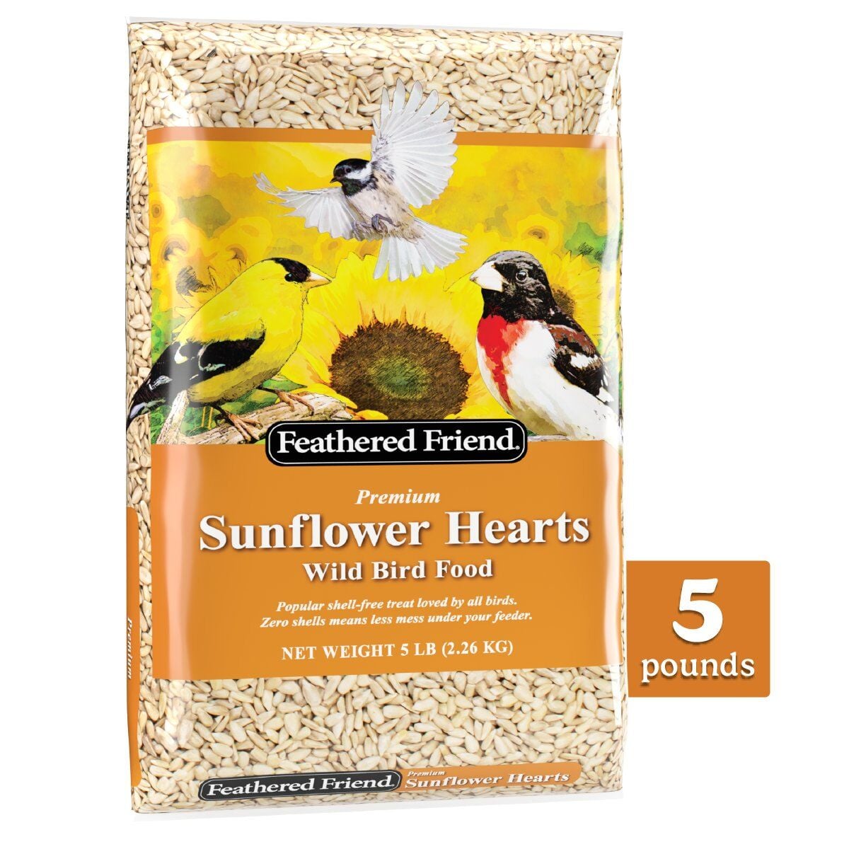 Feathered Friend Sunflower Hearts Wild Bird Food, 5 lbs.
