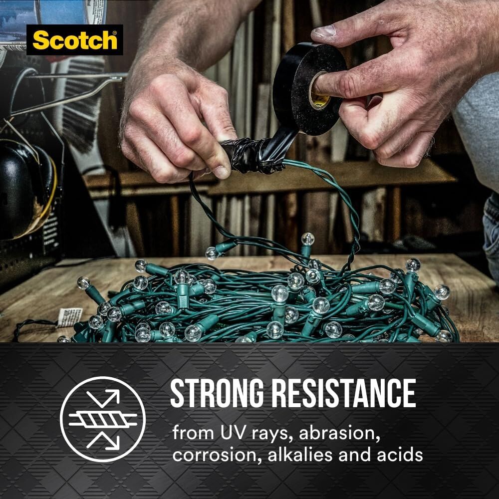 Scotch Super 33+ Black Vinyl Electrical Tape, 3/4-In x 200-In