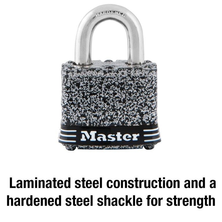 Master Lock 380D Laminated Steel Pin Tumbler Padlock, 1 9/16-In