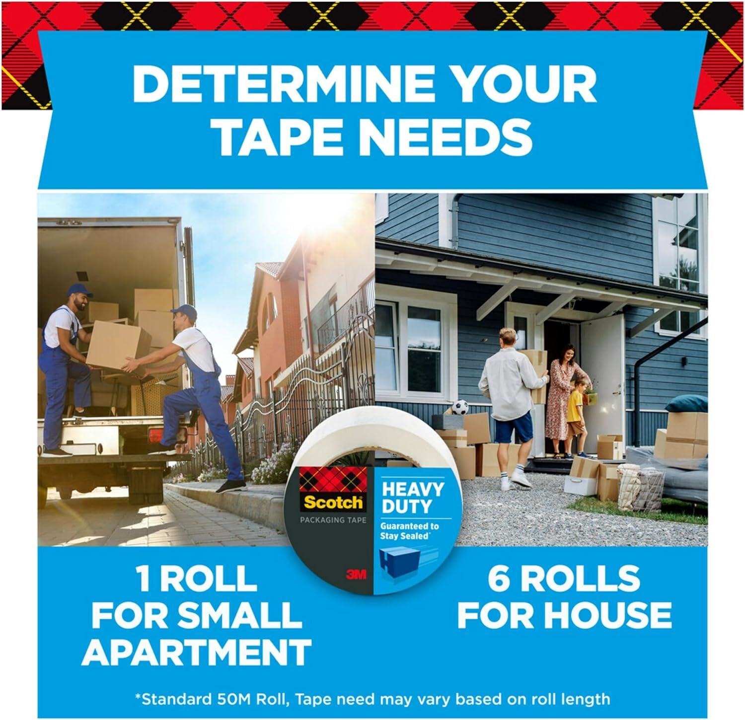 3M Scotch Heavy Duty Shipping Packaging Tape With Dispenser, 1.88-In x 38.2-Yd