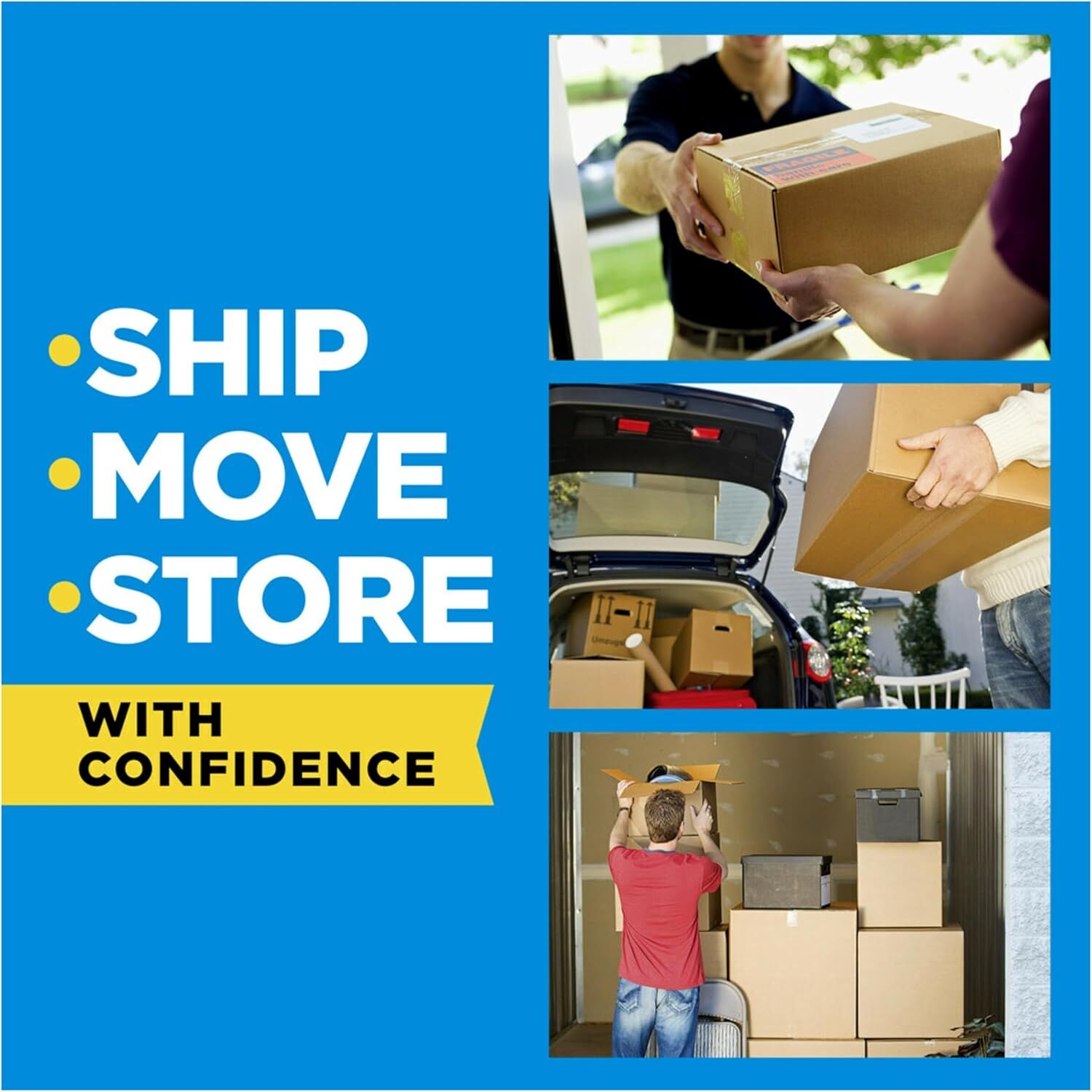 3M Scotch Heavy Duty Shipping Packaging Tape With Dispenser, 1.88-In x 38.2-Yd