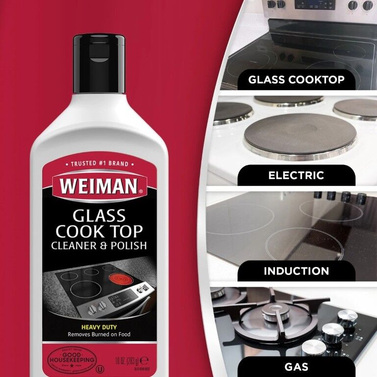Weiman Glass Cook Top Heavy Duty Cleaner & Polish, 10-Oz