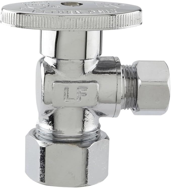 Plumb Pak 1/4 Turn Angle Shut-Off Valve, 1/2-In X 3/8-In
