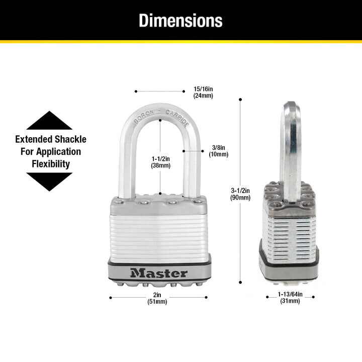 Master Lock Magnum Laminated Steel Padlock, 1 1/2-In