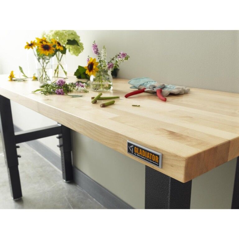 Gladiator Adjustable Height Hardwood Workbench, 6-Ft