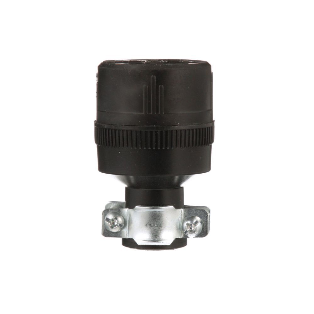 Eaton Black Rubber NEMA 1-15R Commercial Straight Blade Connector, 18-10 Gauge, 15-A, 125-V