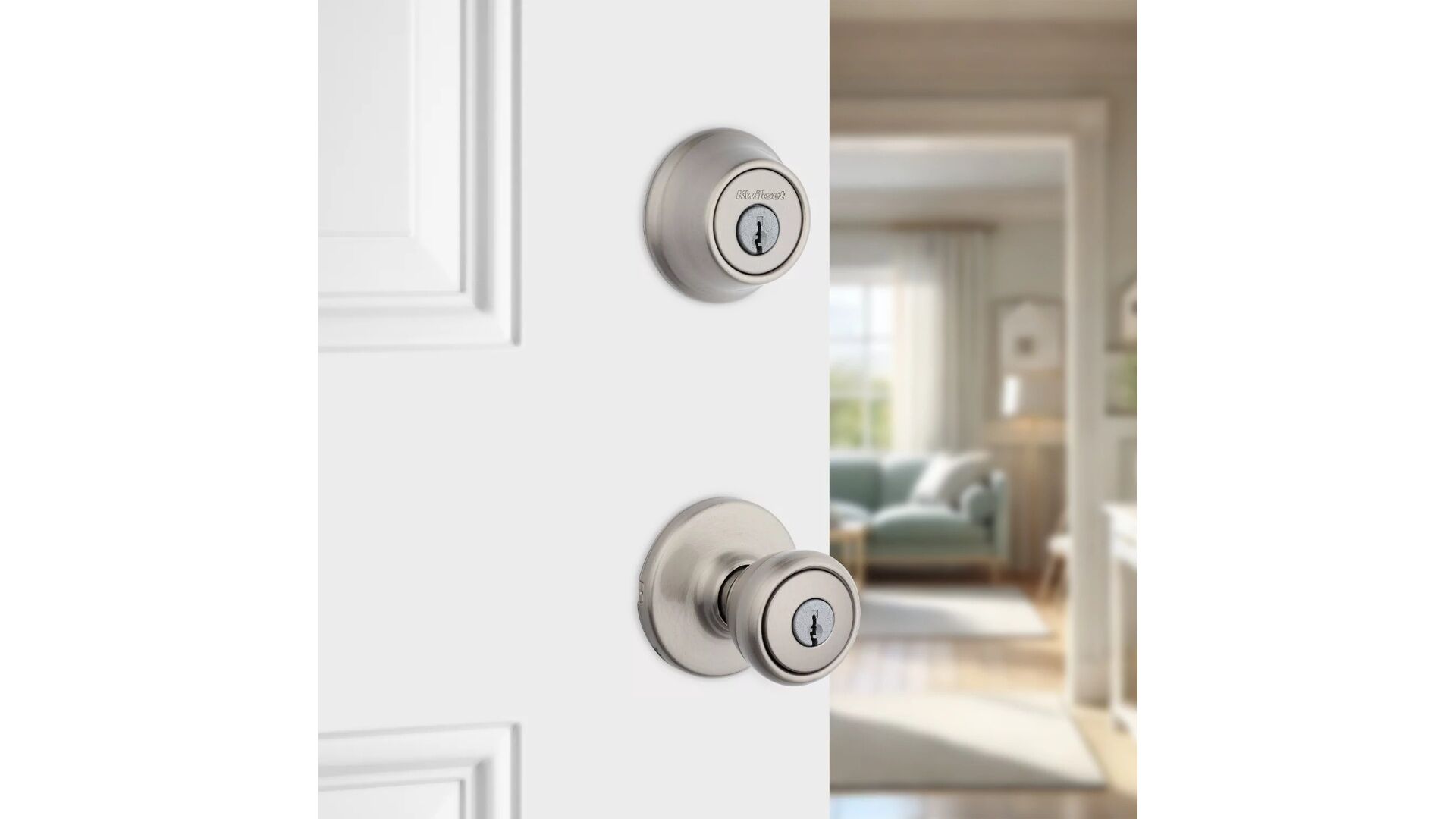Kwikset Satin Nickel Tylo Project Pack 2 Keyed Knobs And 2 Deadbolts With Pin & Tumbler