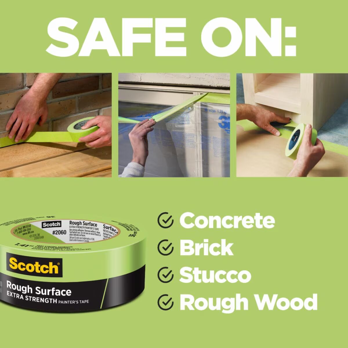 Scotch Rough Surface Painter’s Tape 2060, 1.41-In x 60-Yd
