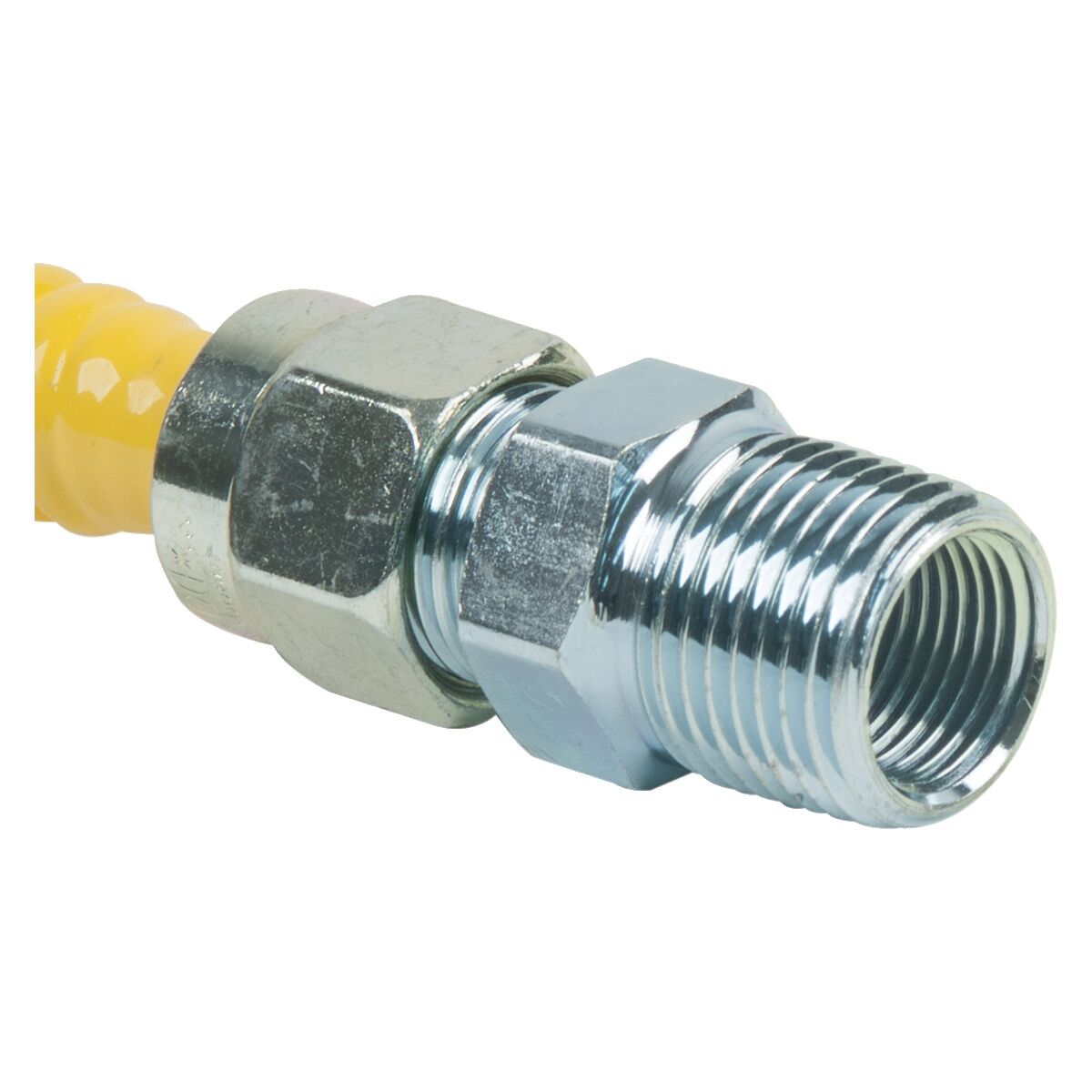 BrassCraft Safety+ Gas Connector, 1/2-In MIP EFV x 1/2-In MIP x 48-In