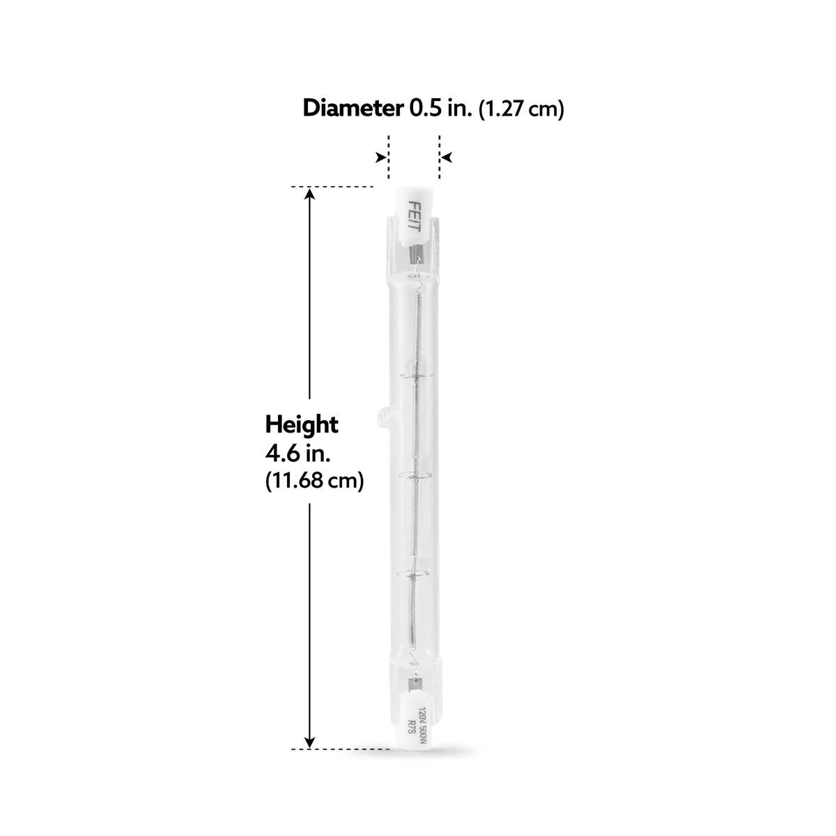 Feit Electric 500W Bright White T3 Double Ended Dimmable Halogen Replacement Light Bulb, 2-Pk