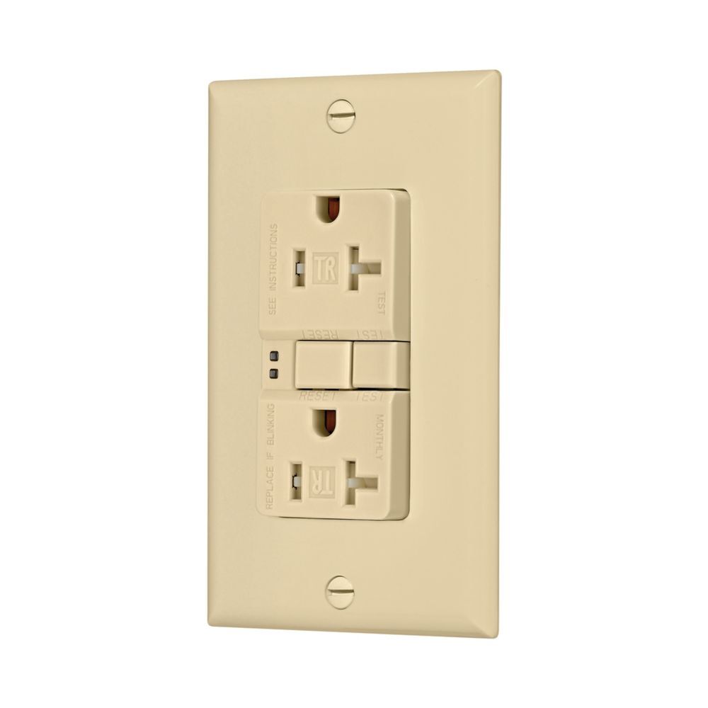 Eaton TRSGF20V GFCI Tamper Resistant Self-Test Electrical Receptacle, #14 - #10 AWG, 20-A, 125-V