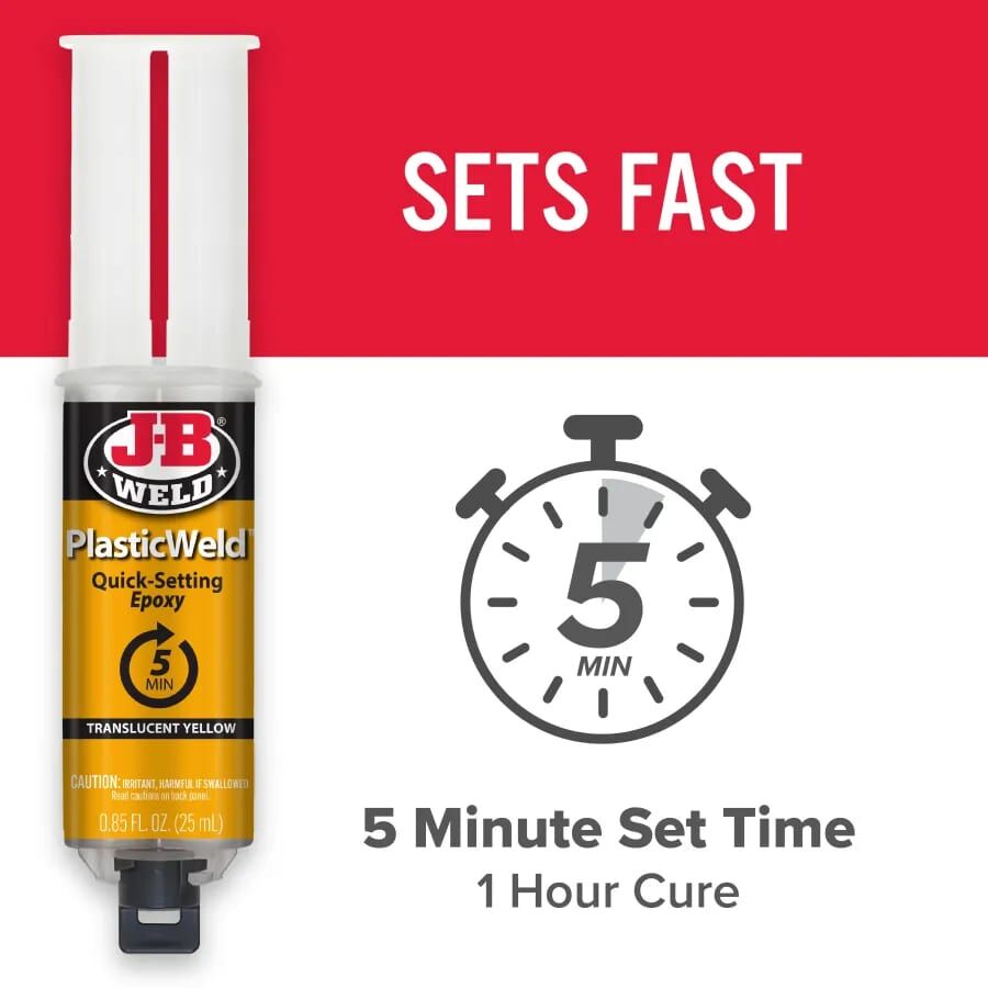 J-B Weld PlasticWeld Quick Setting Epoxy Syringe, 25-mL