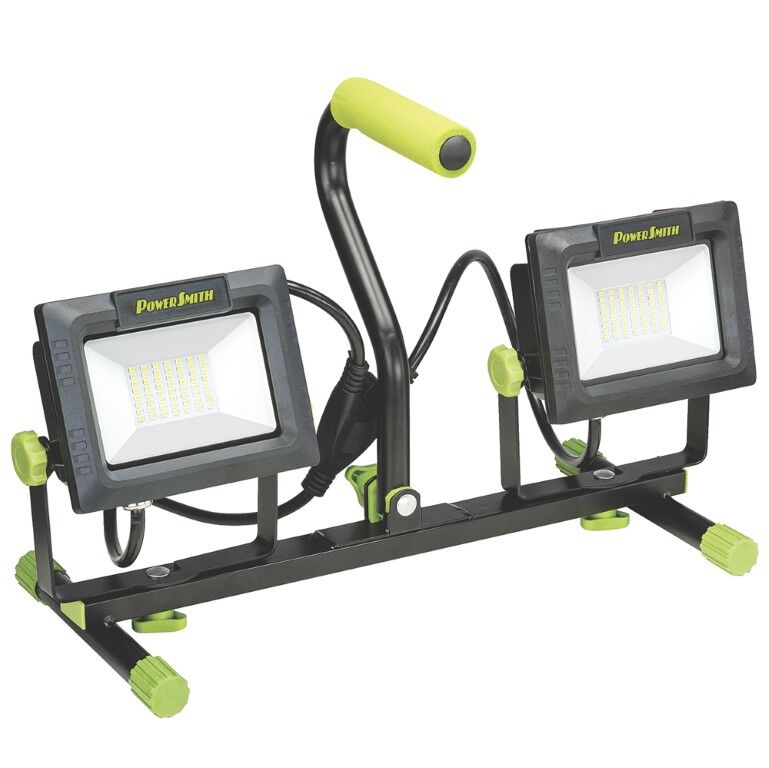 Power Smith Corded Dual-Head LED Work Light With Tripod, 8000-Lm