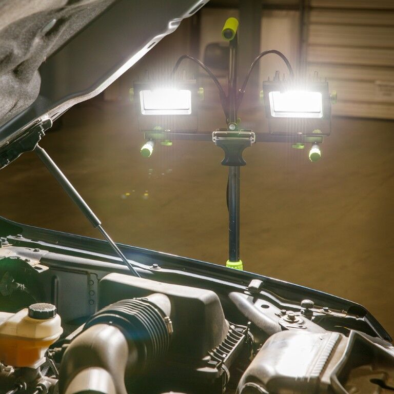 Power Smith Corded Dual-Head LED Work Light With Tripod, 8000-Lm
